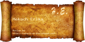 Heksch Erika névjegykártya
